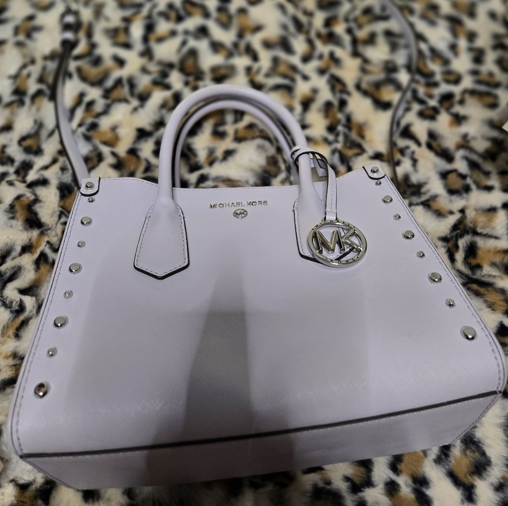 Michael Kors Periwinkle Studded Purse with silver hardware
